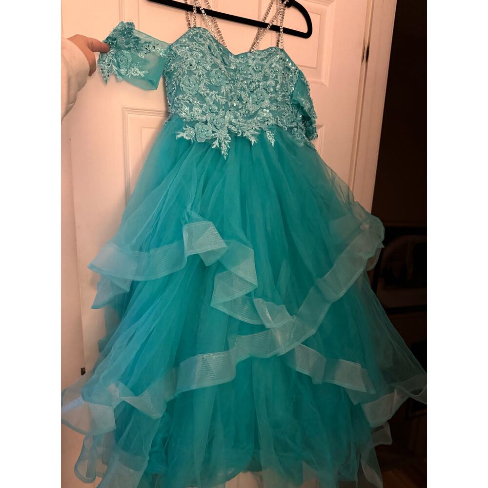 Teal Prom/Formal Dress Size 12 - Picture 2 of 7